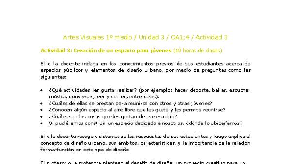 Artes Visuales 1 medio-Unidad 3-OA1;4-Actividad 3