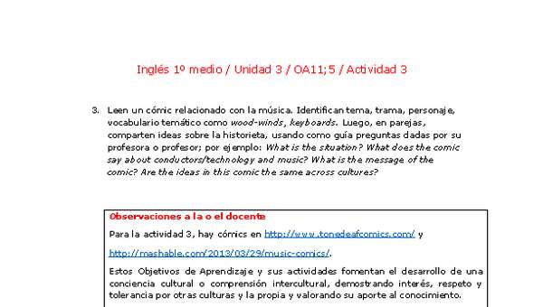 Inglés 1 medio-Unidad 3-OA11;5-Actividad 3