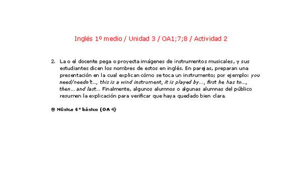 Inglés 1 medio-Unidad 3-OA1;7;8-Actividad 2