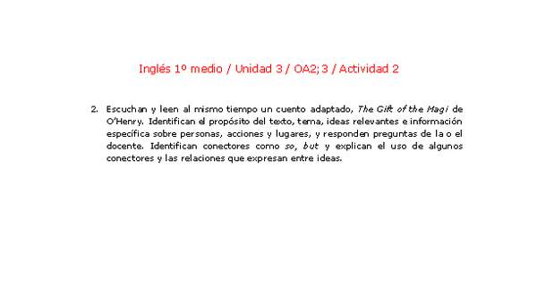 Inglés 1 medio-Unidad 3-OA2;3-Actividad 2