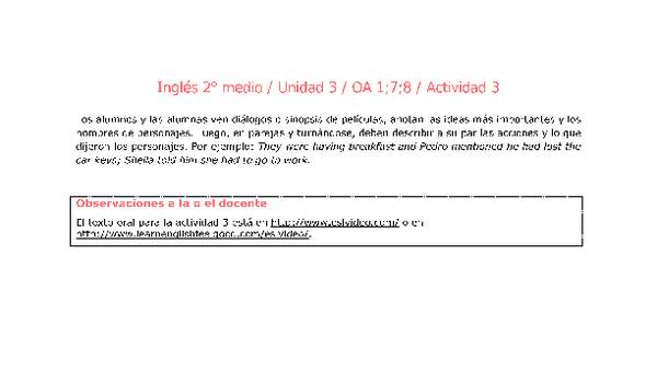 Inglés 2 medio-Unidad 3-OA1;7;8-Actividad 3