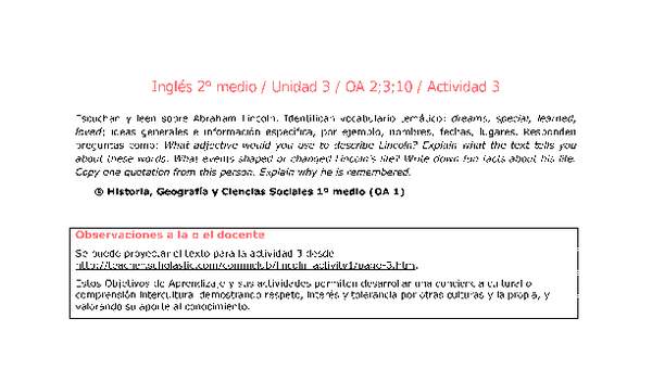 Inglés 2 medio-Unidad 3-OA2;3;10-Actividad 3