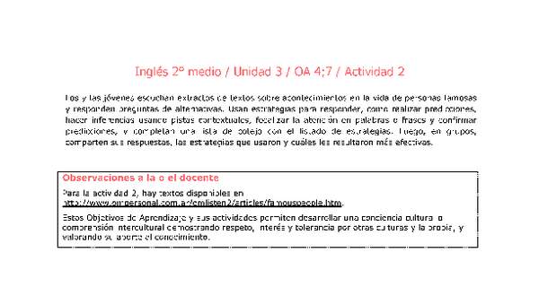 Inglés 2 medio-Unidad 3-OA4;7-Actividad 2