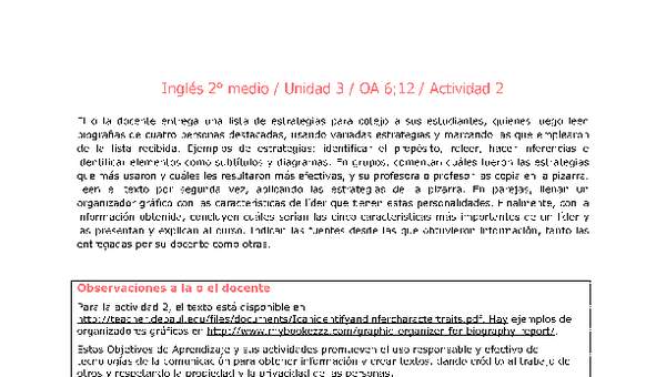 Inglés 2 medio-Unidad 3-OA6;12-Actividad 2