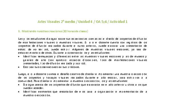 Artes Visuales 2 medio-Unidad 4-OA5;6-Actividad 1