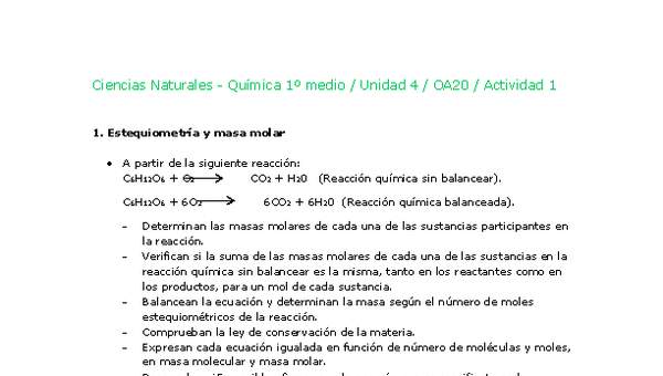 Ciencias Naturales 1 medio-Unidad 4-OA20-Actividad 1