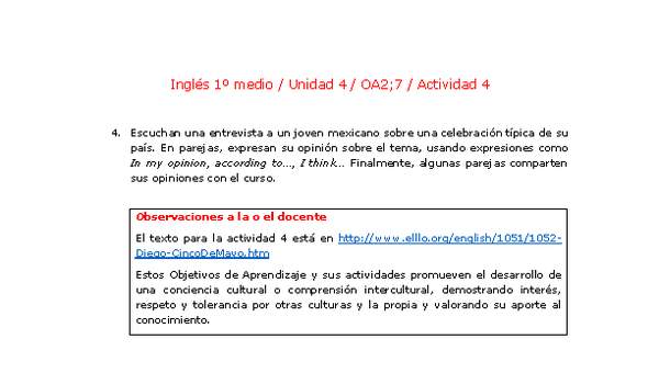 Inglés 1 medio-Unidad 4-OA2;7-Actividad 4