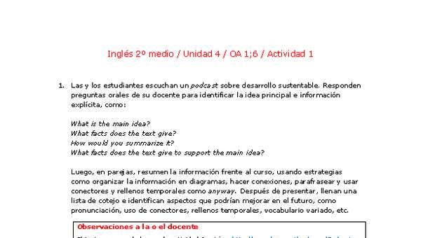 Inglés 2 medio-Unidad 4-OA1;6-Actividad 1
