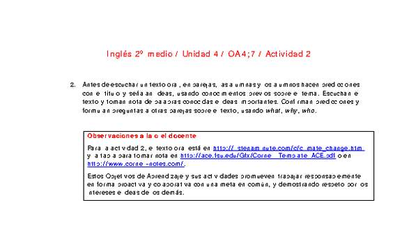 Inglés 2 medio-Unidad 4-OA4;7-Actividad 2