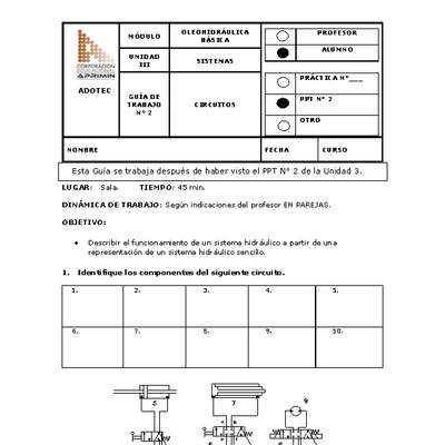 Guía de trabajo del estudiante Oleo-hidráulica circuitos