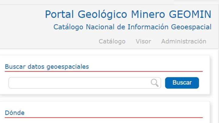Portal geológico Minero, SERNAGEOMIN.