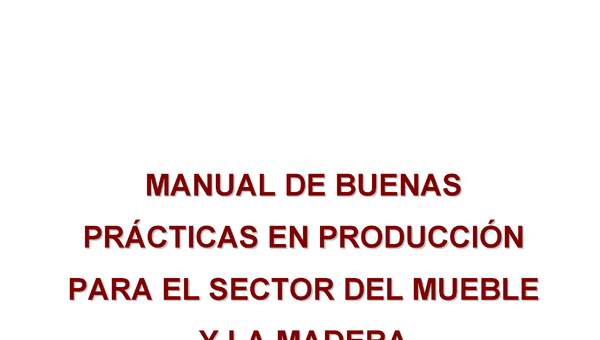 CETEM (2004). Manual de buenas prácticas en producción para el sector del mueble y la madera