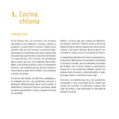 Módulo 01 - Cocina chilena
