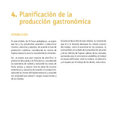 Módulo 04 - Planificación de la producción gastronómica