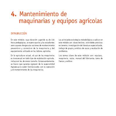 Módulo 04 - Mantenimiento de maquinarias y equipos agrícolas