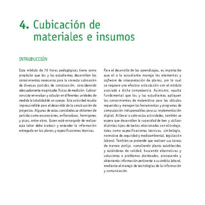 Módulo 04 - Cubicación de materiales e insumos