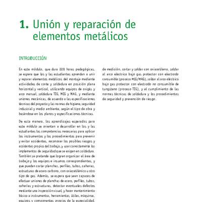 Módulo 01 - Unión y reparación de elementos metálicos