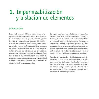 Módulo 01 - Impermeabilización y aislación de elementos