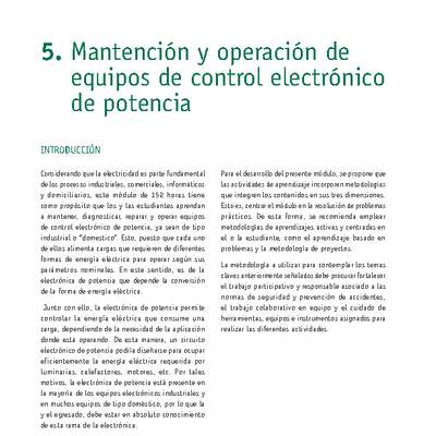 Módulo 05 - Mantención y operación de equipos de control electrónico de potencia
