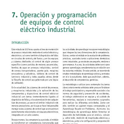 Módulo 07 - Operación y programación de equipos de control eléctrico industrial
