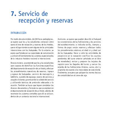 Módulo 07 - Servicio de recepción y reservas