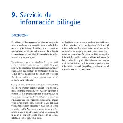 Módulo 09 - Servicio de información bilingüe