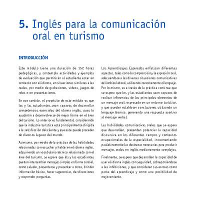Módulo 05 - Inglés para la comunicación oral en turismo