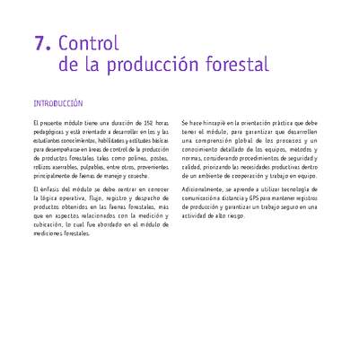 Módulo 07 - Control de la producción forestal
