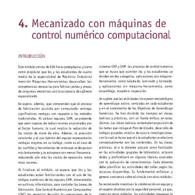 Módulo 04 - Mecanizado con máquinas de control numérico computacional