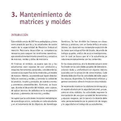 Módulo 03 - Mantenimiento de matrices y moldes