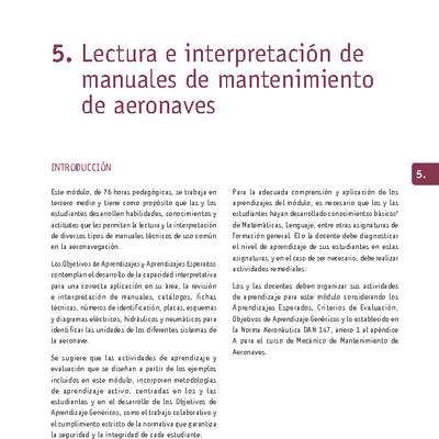 Módulo 05 - Lectura e interpretación de manuales de mantenimiento de aeronaves
