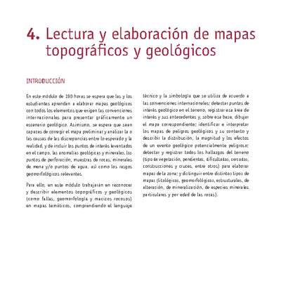 Módulo 04 - Lectura y elaboración de mapas topográficos y geológicos