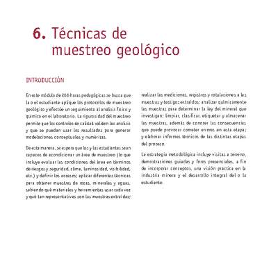 Módulo 06 - Técnicas de muestreo geológico
