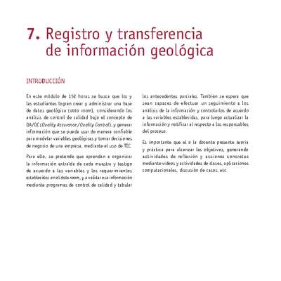 Módulo 07 - Registro y transferencia de información geológica