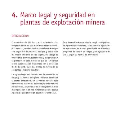 Módulo 04 - Marco legal y seguridad en plantas de explotación minera