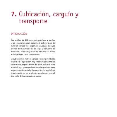 Módulo 07 - Cubicación, carguío y transporte