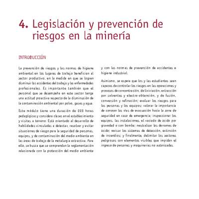 Módulo 04 - Legislación y prevención de riesgos en la minería