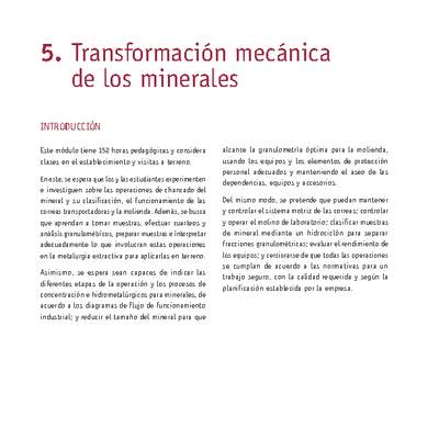 Módulo 05 - Transformación mecánica de los minerales