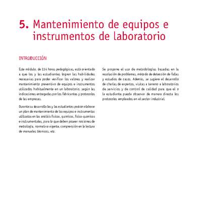 Módulo 05 - Mantenimiento de equipos e instrumentos de laboratorio
