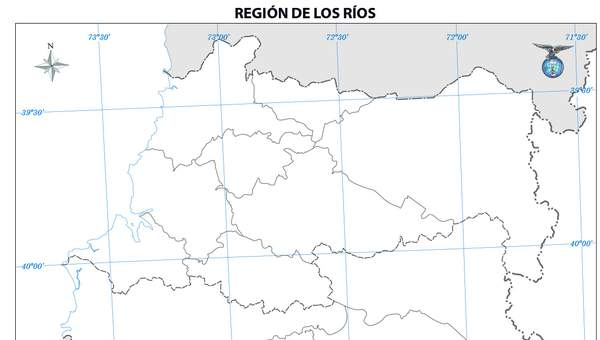 Mapa región de los Ríos (mudo)