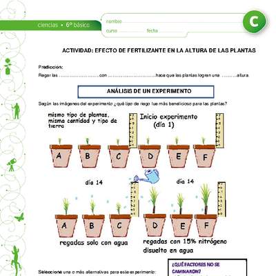 Efecto de fertilizante en la altura de las plantas