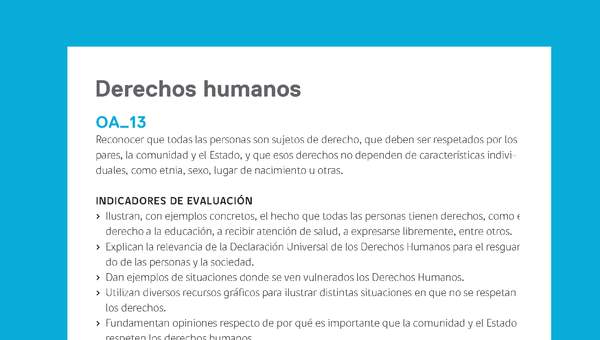 Ejemplo Evaluación Programas - OA13 - Derechos humanos