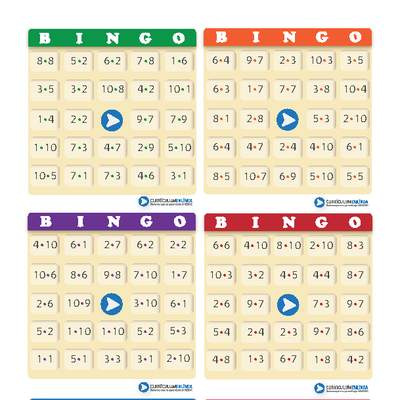 Bingo usando multiplicaciones (VII)