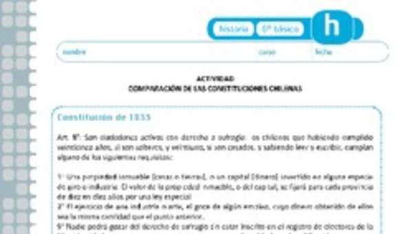 Comparación de las constituciones chilenas