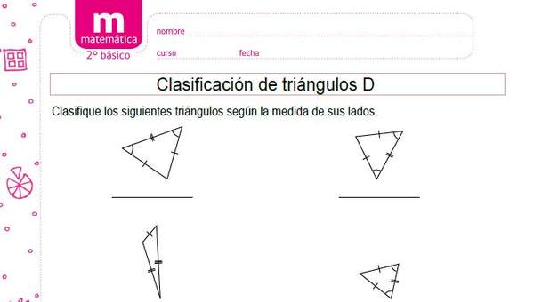 Clasificar triángulos según medidas de lado D