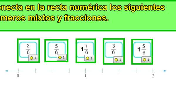 Ubicar fracciones en recta numérica (I)