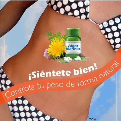 Afiche publicitario pastillas de Algas Marinas