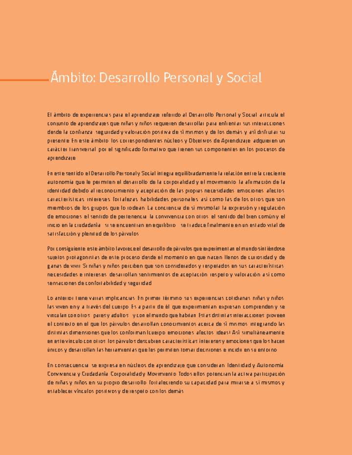 Ámbito: Desarrollo personal y social