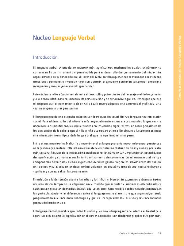 Núcleo: Lenguaje verbal