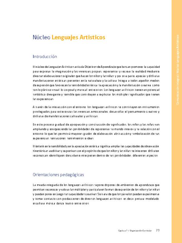 Núcleo: Lenguajes artísticos